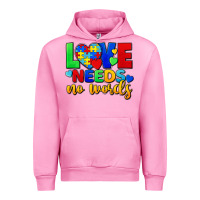 Fuchsia Pink love needs no words Urban Hoodie - FaDigitalArtStudio