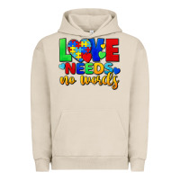 Pigment French Oak love needs no words Urban Hoodie - FaDigitalArtStudio