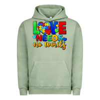 Pigment Oil Green love needs no words Urban Hoodie - FaDigitalArtStudio
