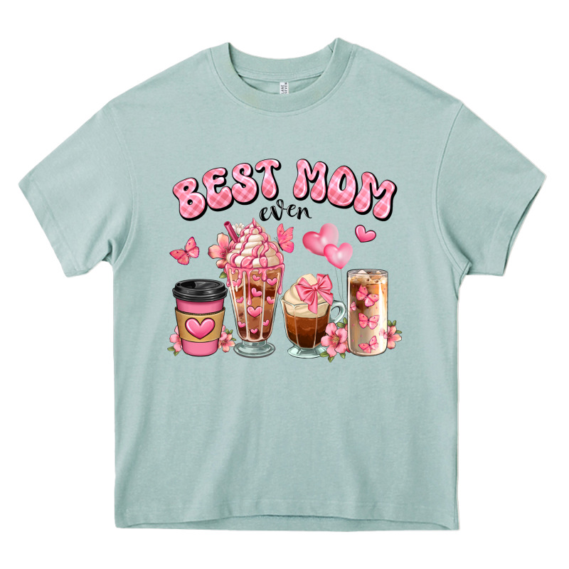 Best Mom Ever Floral Coffee Cups Heavy Core Tee by JahusDesignShop | Teevron