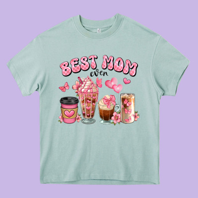Best Mom Ever Floral Coffee Cups Heavy Core Tee Designed By Jahusdesignshop