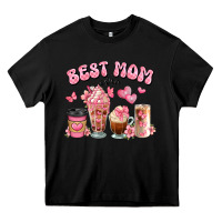 Black best mom ever floral coffee cups Heavy Core Tee - JahusDesignShop