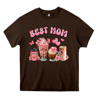 Chocolate Brown best mom ever floral coffee cups Heavy Core Tee - JahusDesignShop