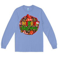 Colony Blue merry leopard merry christmas Long Sleeve Tee - MaliasSmallBusiness