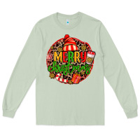 Matcha merry leopard merry christmas Long Sleeve Tee - MaliasSmallBusiness