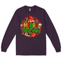 Plum merry leopard merry christmas Long Sleeve Tee - MaliasSmallBusiness