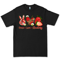 Black peace love strawberry Premium Tee - Artiststas