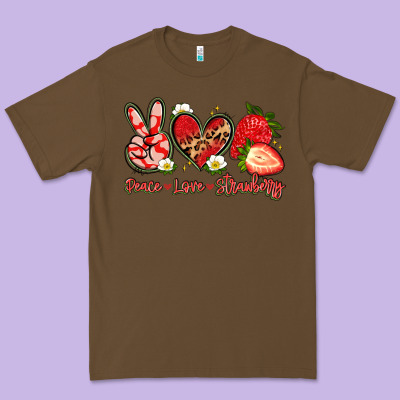 Peace Love Strawberry Premium Tee Designed By Artiststas