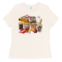 Bone School Bus Coffee Cups Ladies Tee - FaDigitalArtStudio