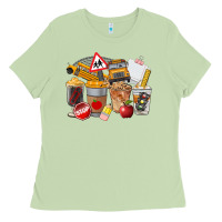 Matcha School Bus Coffee Cups Ladies Tee - FaDigitalArtStudio