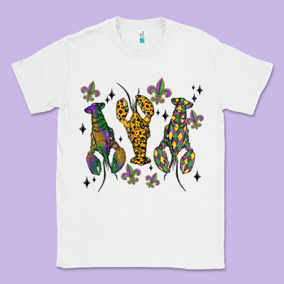Mardi Gras Crawfish Classic Tee Designed By Maliassmallbusiness