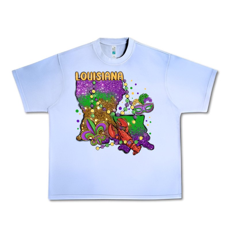 Mardi Gras Louisiana Map Urban Heavy Tee by MaliasSmallBusiness | Teevron