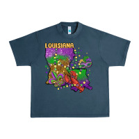 Midnight Navy mardi gras louisiana map Urban Heavy Tee - MaliasSmallBusiness