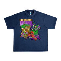 Navy mardi gras louisiana map Urban Heavy Tee - MaliasSmallBusiness