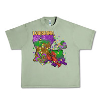 Oil Green mardi gras louisiana map Urban Heavy Tee - MaliasSmallBusiness