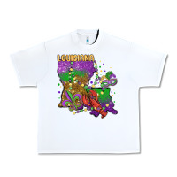 White mardi gras louisiana map Urban Heavy Tee - MaliasSmallBusiness
