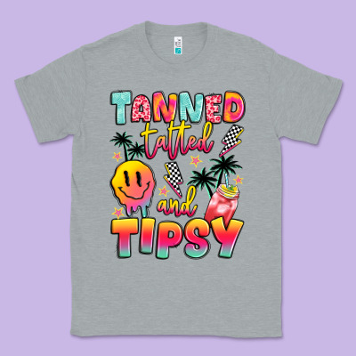 Tanned Tattled And Tipsy Classic Tee Designed By Jahusdesignshop