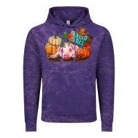 Cloud Purple Hello fall pig Vintage Hoodie - RanaPortraitStore