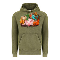 Vintage Olive Hello fall pig Vintage Hoodie - RanaPortraitStore