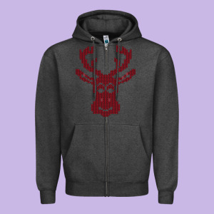Christmas Deer Ugly Zipper Hoodie Designed By Bettercallsaul