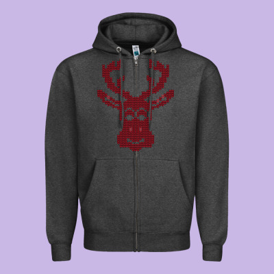 Christmas Deer Ugly Zipper Hoodie Designed By Bettercallsaul