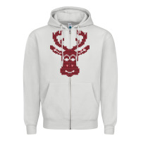 Dove Grey Christmas Deer Ugly Zipper Hoodie - Bettercallsaul