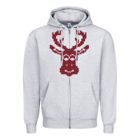 Heather Grey Christmas Deer Ugly Zipper Hoodie - Bettercallsaul