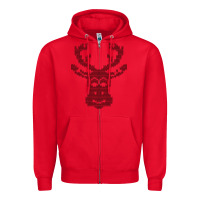 Red Christmas Deer Ugly Zipper Hoodie - Bettercallsaul