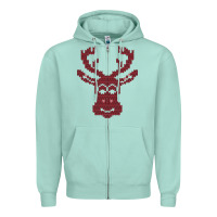Seafoam Christmas Deer Ugly Zipper Hoodie - Bettercallsaul