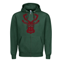 Sports Green Christmas Deer Ugly Zipper Hoodie - Bettercallsaul