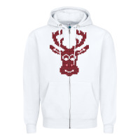 White Christmas Deer Ugly Zipper Hoodie - Bettercallsaul