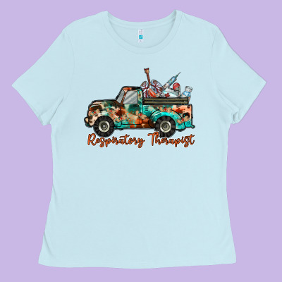 Respiratory Therapist Truck Ladies Tee Designed By Racoondesign