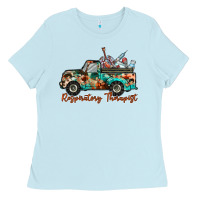 Baby Blue respiratory therapist truck Ladies Tee - RacoonDesign