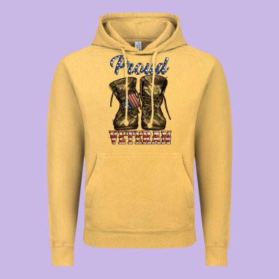 Proud Veteran Camo Shoes Vintage Hoodie Designed By Jasminsmagicworld