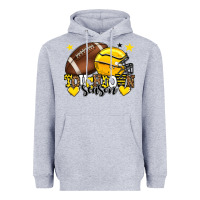 Heather Grey Touchdown season American Football yellow team Heavyweight Hoodie - HowdyJamesFarm