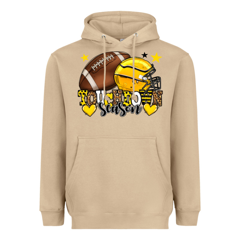 Touchdown Season American Football Yellow Team Heavyweight Hoodie by HowdyJamesFarm | Teevron