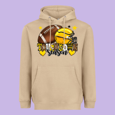 Touchdown Season American Football Yellow Team Heavyweight Hoodie Designed By Howdyjamesfarm