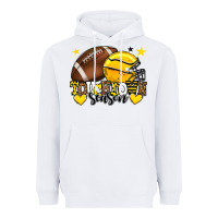 White Touchdown season American Football yellow team Heavyweight Hoodie - HowdyJamesFarm