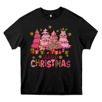 Black pink christmas trees Heavy Core Tee - AdoDesignShop