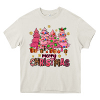 Cream pink christmas trees Heavy Core Tee - AdoDesignShop