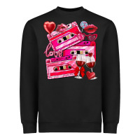 Black valentines day cassette Heavyweight Sweatshirt - NancyCooperArtShop