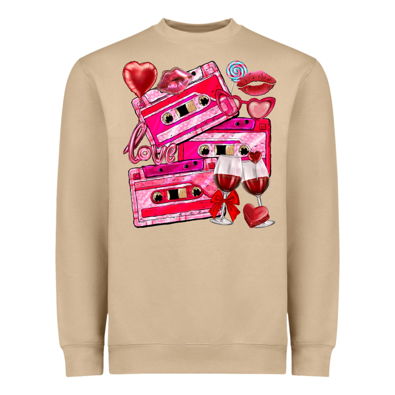 Valentines Day Cassette Heavyweight Sweatshirt by NancyCooperArtShop | Teevron