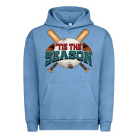 Pigment Pebble Blue 'tis the season baseball Urban Hoodie - FaDigitalArtStudio