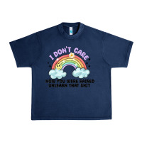 Navy i dont care how you were raised Urban Heavy Tee - MaliasSmallBusiness