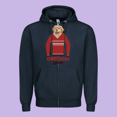Christmas Labrador Zipper Hoodie Designed By Bettercallsaul
