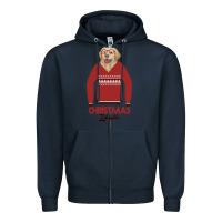 Navy Christmas Labrador Zipper Hoodie - Bettercallsaul