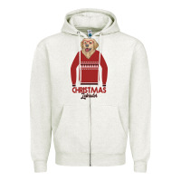 Oatmeal Heather Christmas Labrador Zipper Hoodie - Bettercallsaul