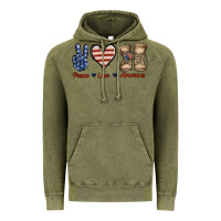Vintage Olive Peace Love America Vintage Hoodie - Jasminsmagicworld