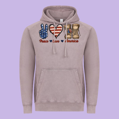Peace Love America Vintage Hoodie Designed By Jasminsmagicworld