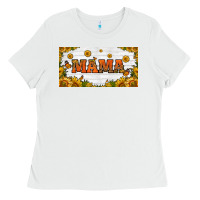 White sunflowers and butterflies mama license plate Ladies Tee - HRA Design Shop